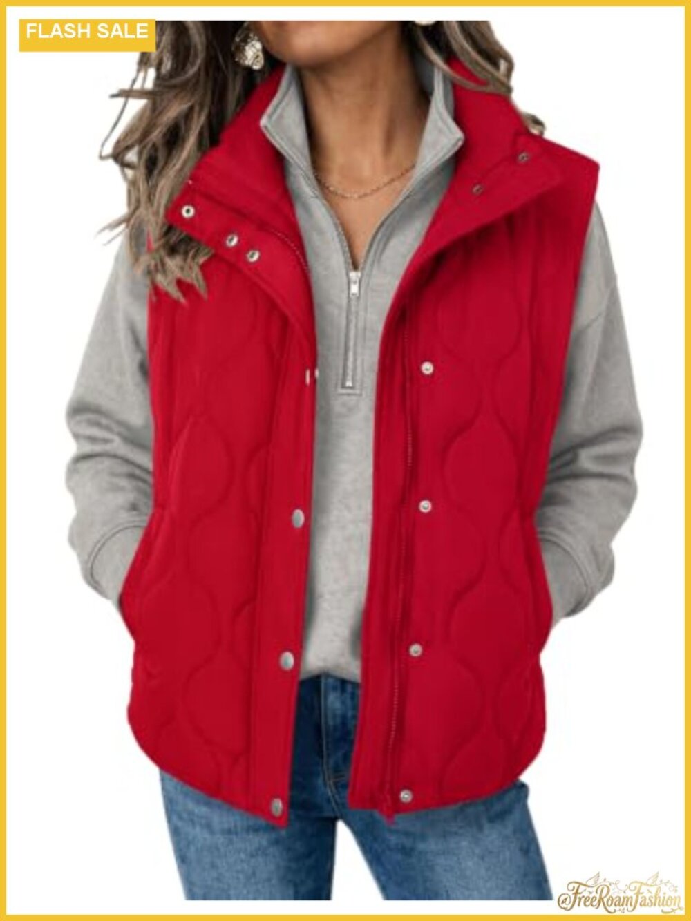 Zeagoo Women's Oversized Puffer Vest Quilted Zip Up Sleeveless Outerwear